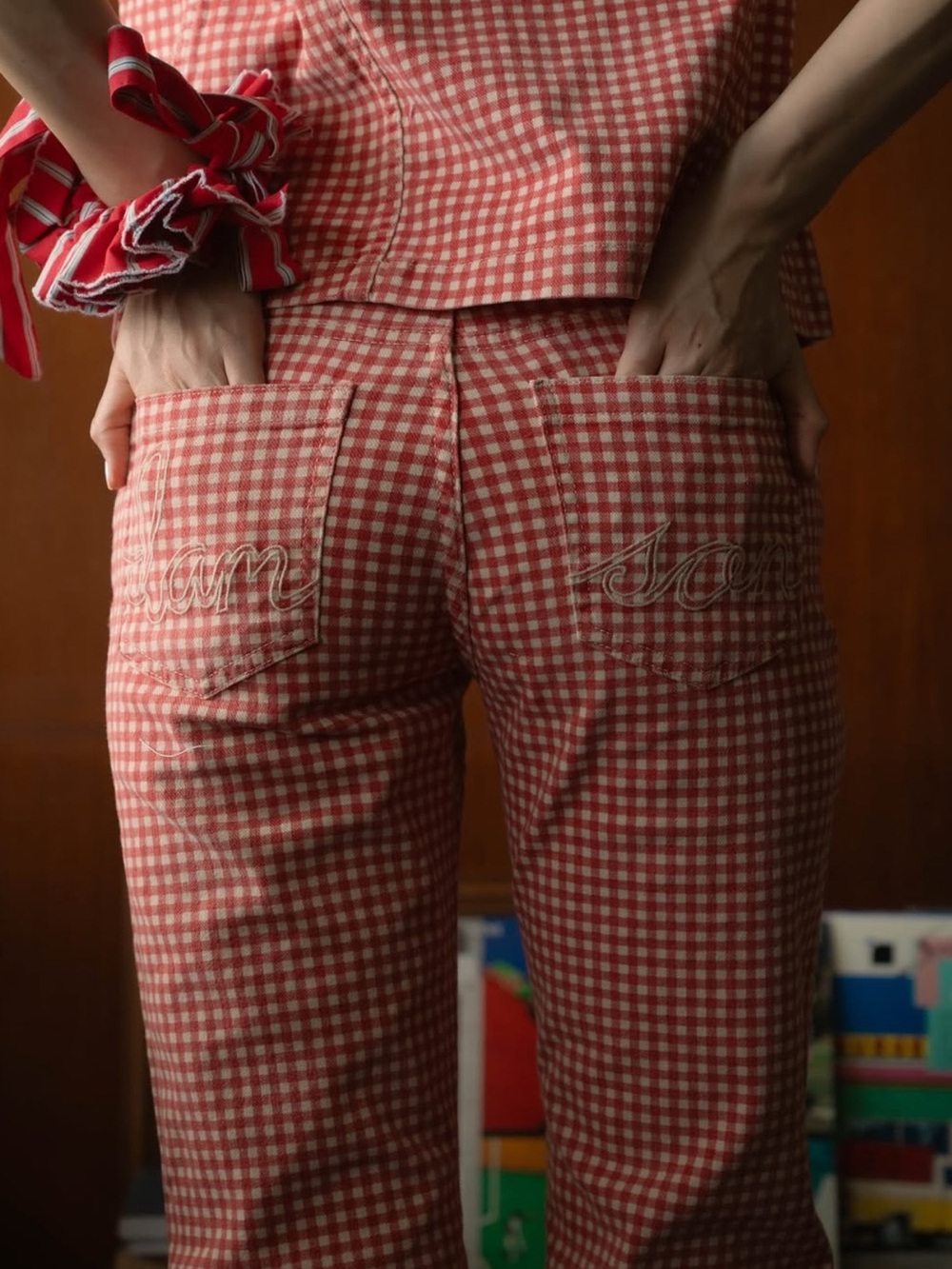 DAMSON MADDER Gingham Capri Jeans